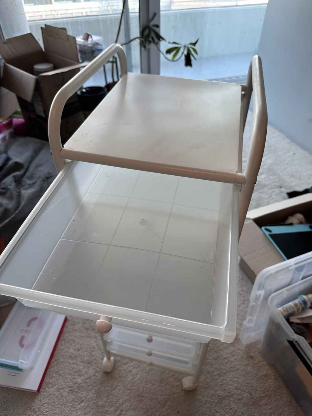 White Rolling Cart with Drawers - photo 2