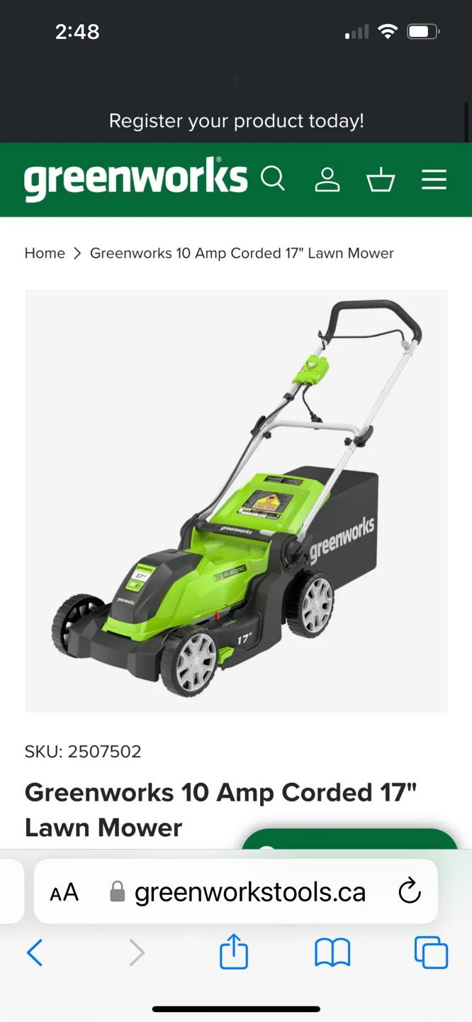 Greenworks 10 Amp Corded 17" Lawn Mower image indicator(4)