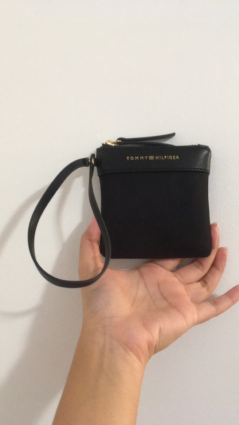 Tommy Hilfiger Mini Black Coin Purse Keychain Bag Charm
