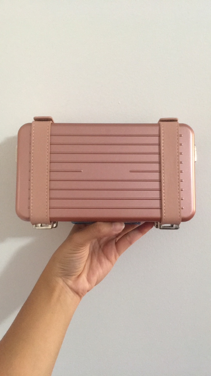 Rose Gold Pink Suitcase Clutch Bag - photo 2