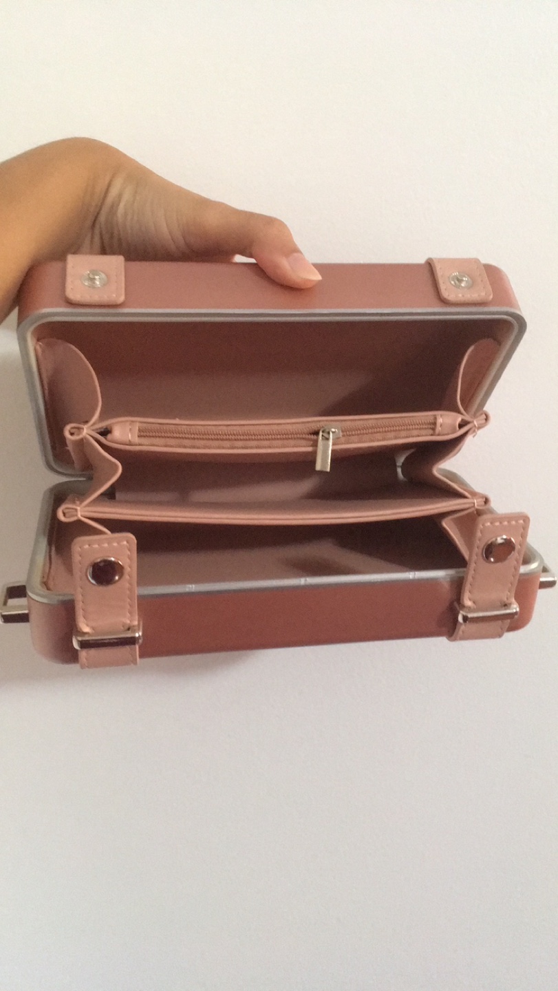 Rose Gold Pink Suitcase Clutch Bag - photo 3