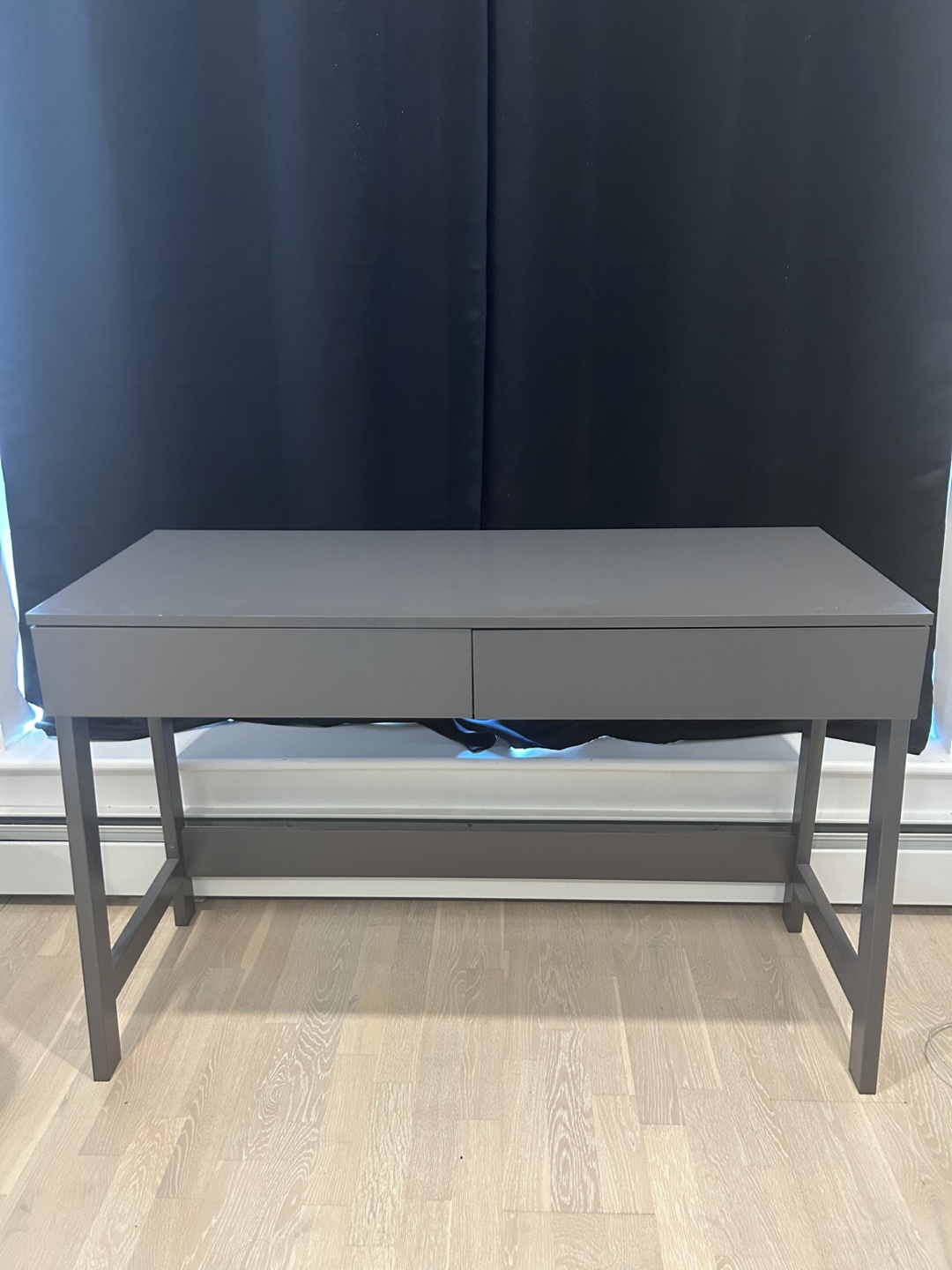 Charcoal Grey Office Desk with 2 Drawers