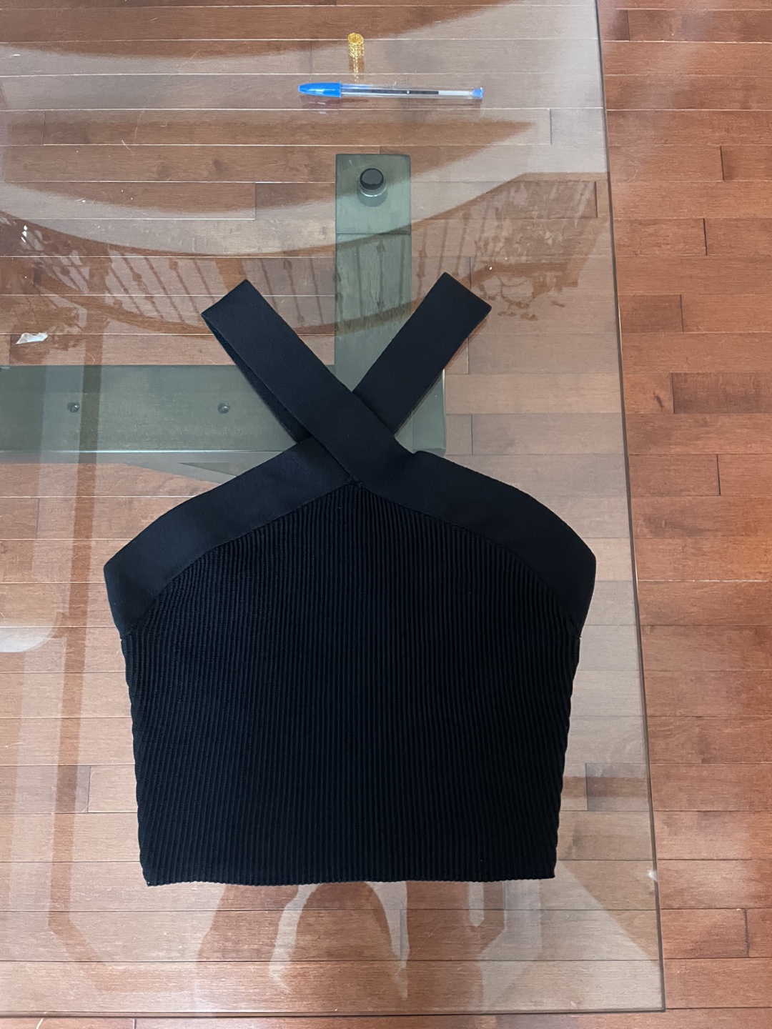 Babaton Black Criss-Cross Knit Top