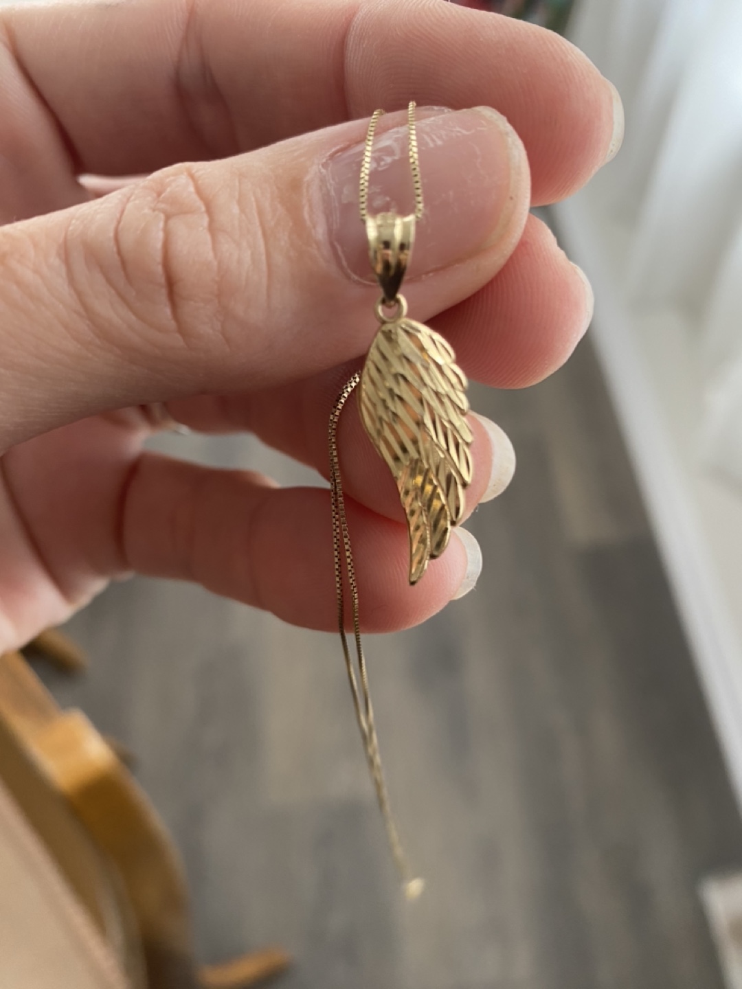 14k Gold Angel Wing Necklace