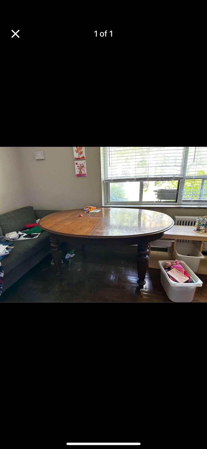 Wood oval table