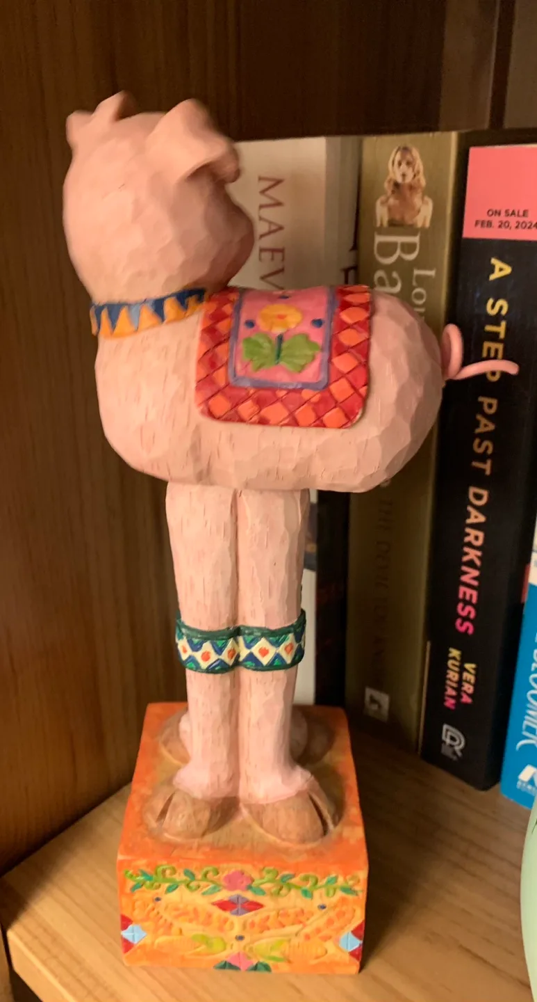 Wood Carved Pig Figurine ("bobble head" top) image indicator(2)