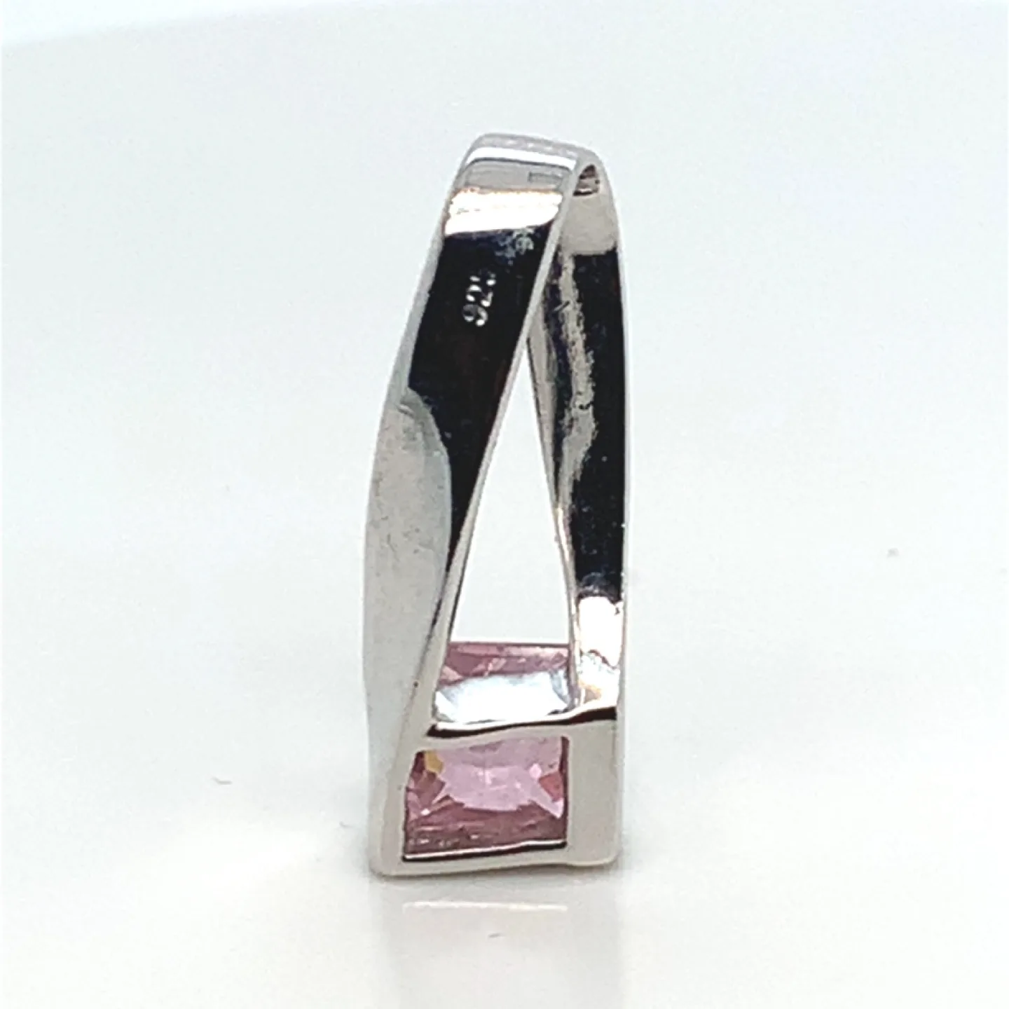 Silver 925 Pendant with pink stone image indicator(3)