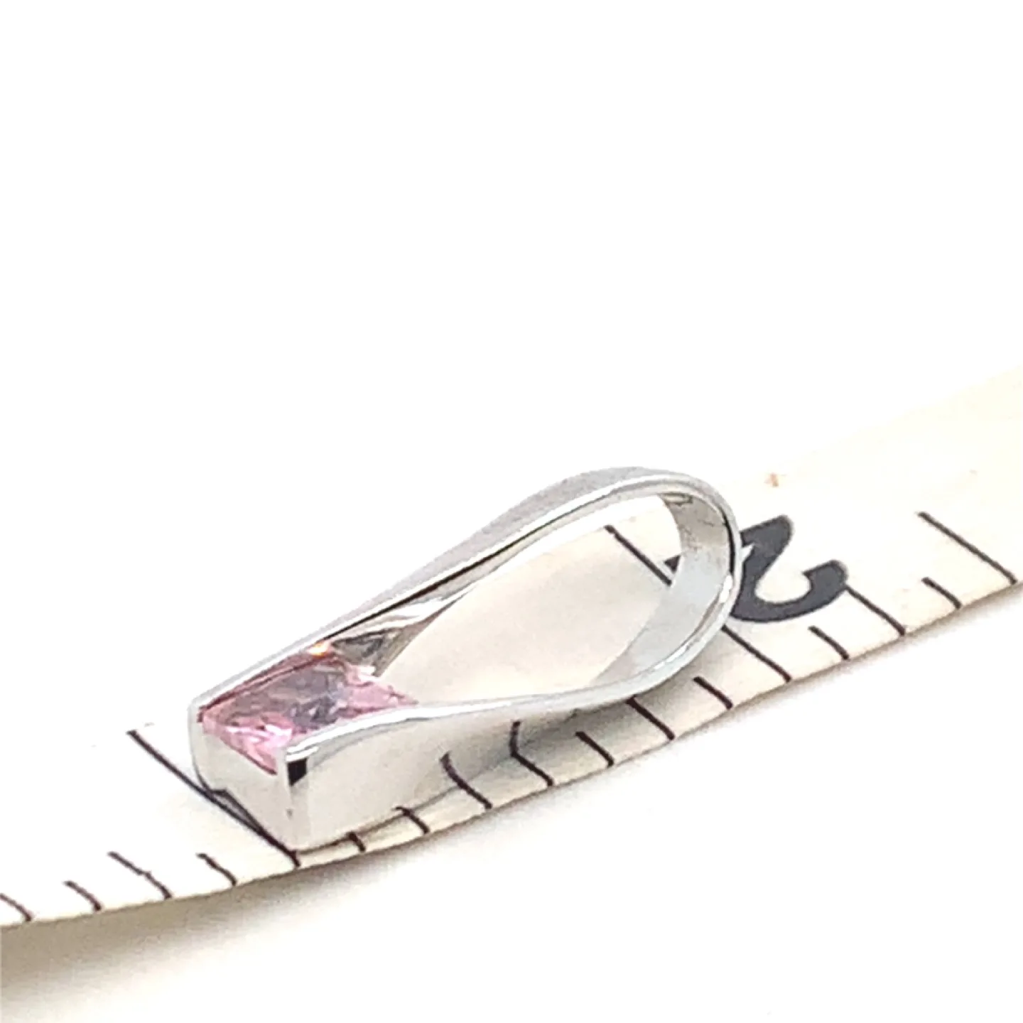 Silver 925 Pendant with pink stone image indicator(4)