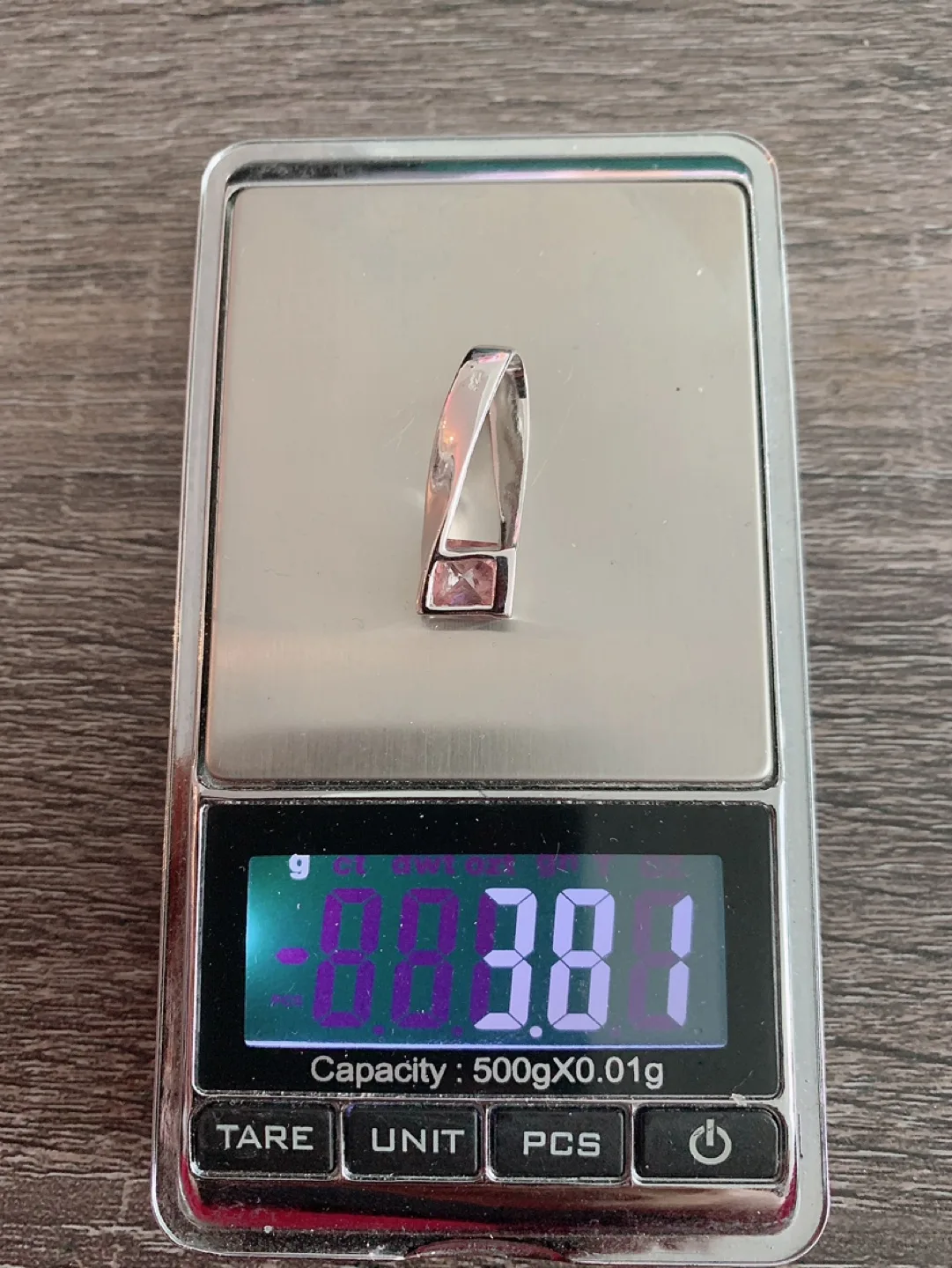 Silver 925 Pendant with pink stone image indicator(10)