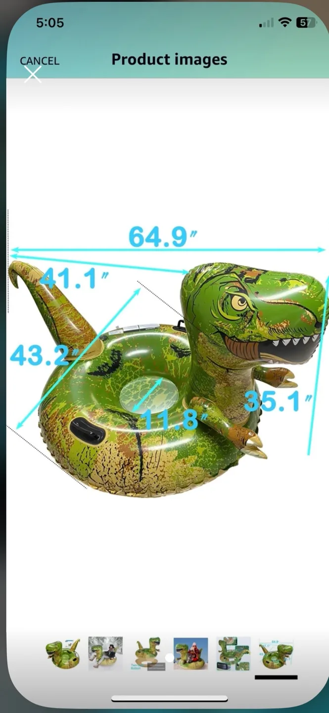Huge Inflatable Snow Tube Dinosaur image indicator(2)