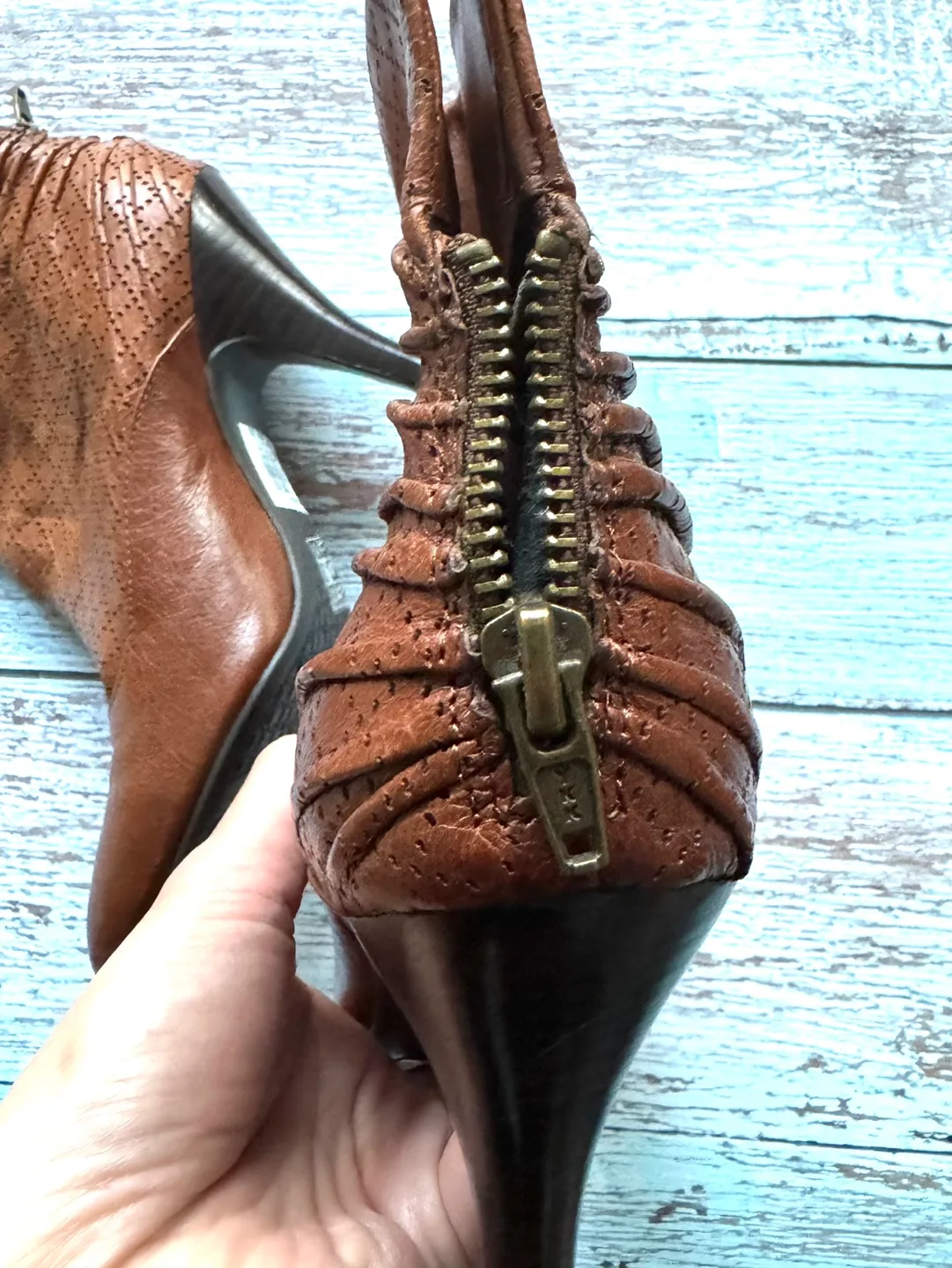 Nine West Brown Leather Boots image indicator(5)