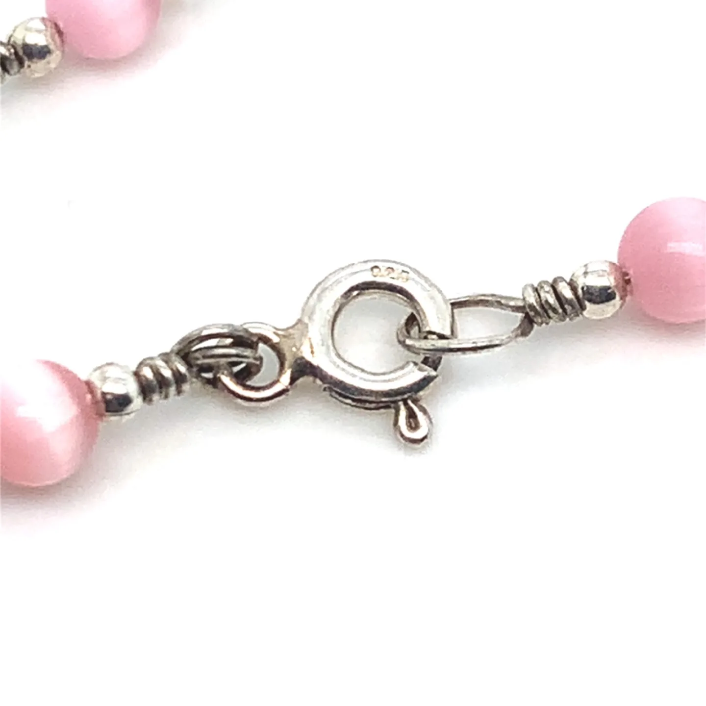 Sterling Silver Pink Stone Bracelet 7.5” image indicator(3)