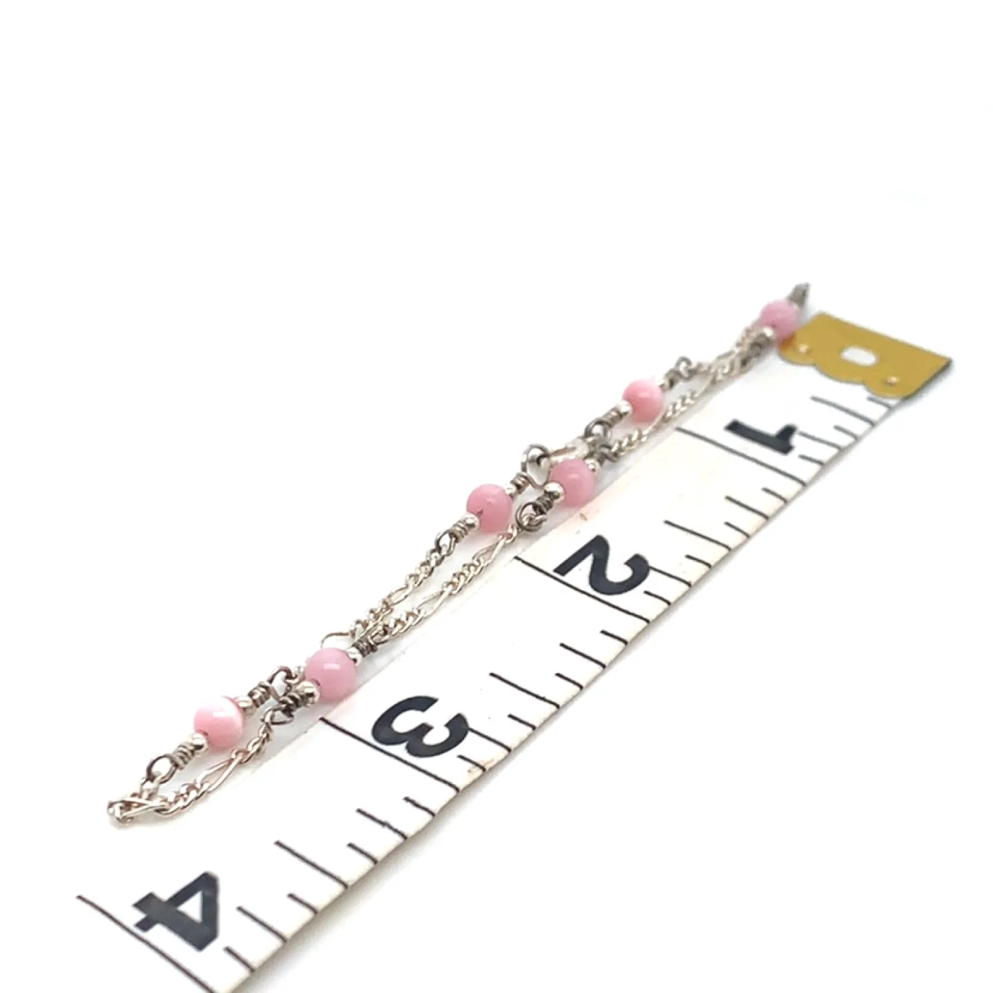 Sterling Silver Pink Stone Bracelet 7.5” image indicator(4)