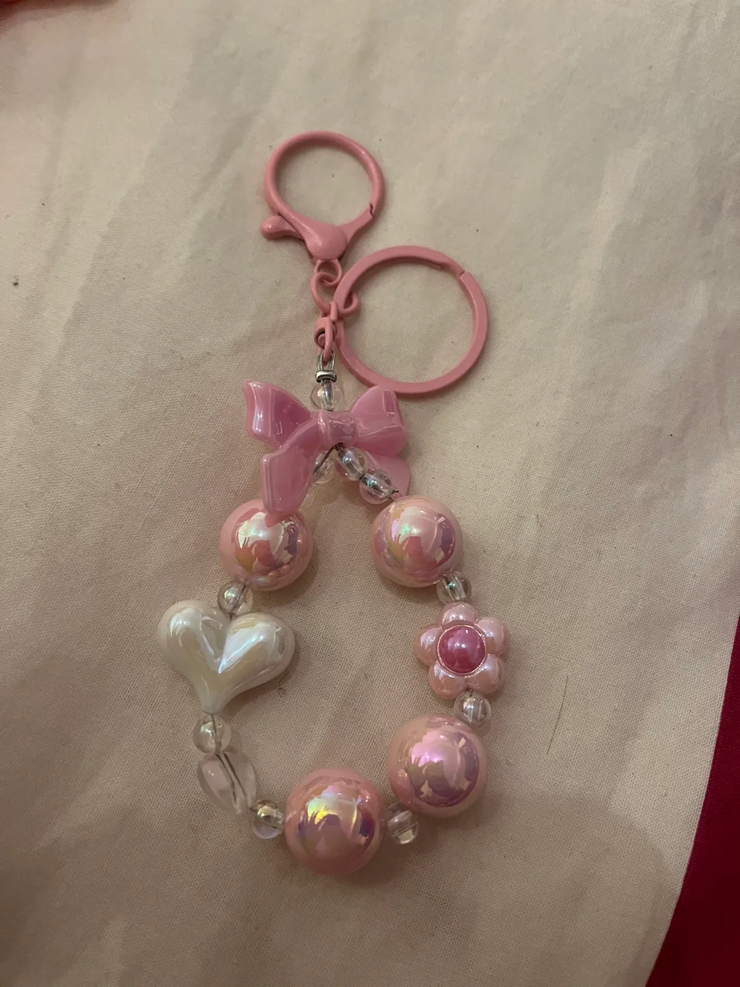 Pink Beaded Keychain image indicator(3)