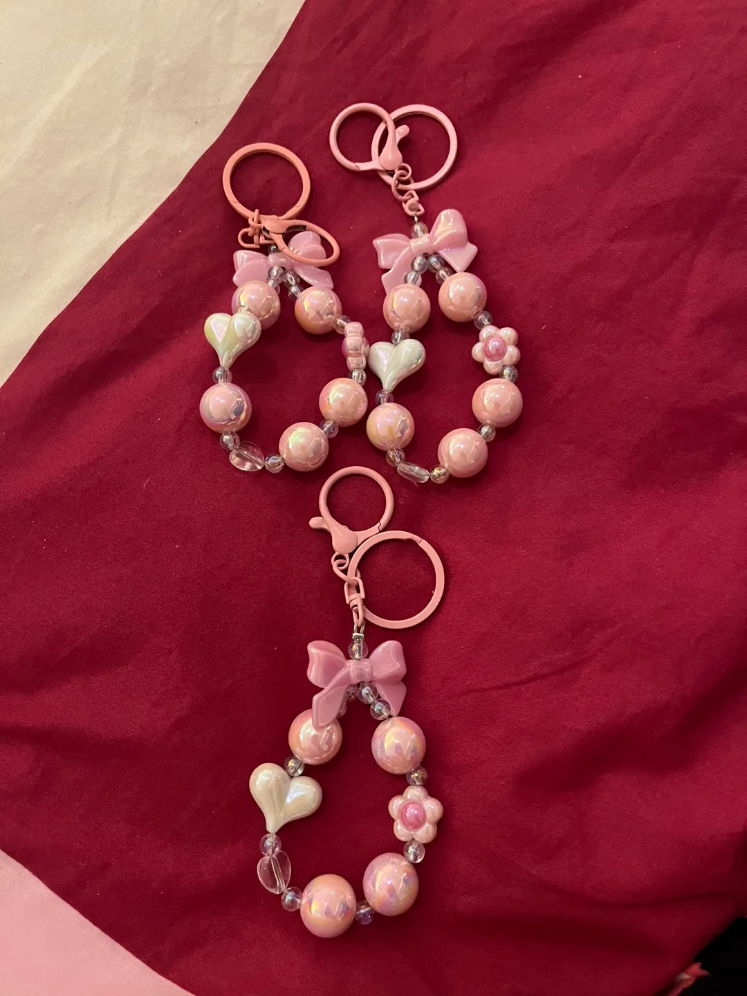 Pink Beaded Keychain image indicator(2)