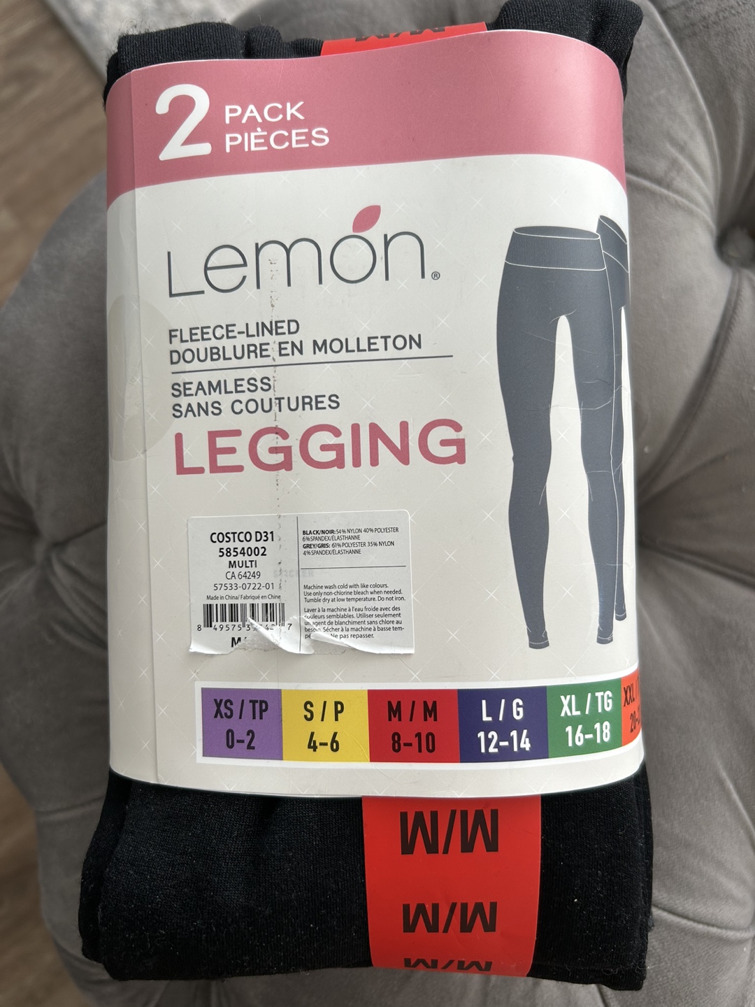 Lemon Fleece-Lined Leggings - Size M/M - photo 4