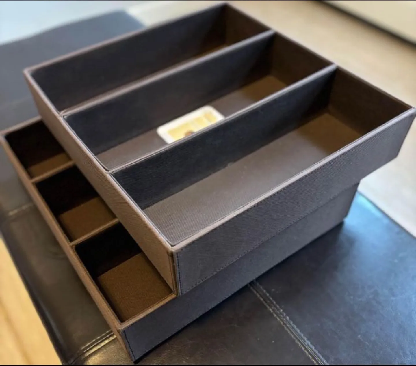 Brown Drawer Organizers $18 each, 2 available Like New image indicator(3)