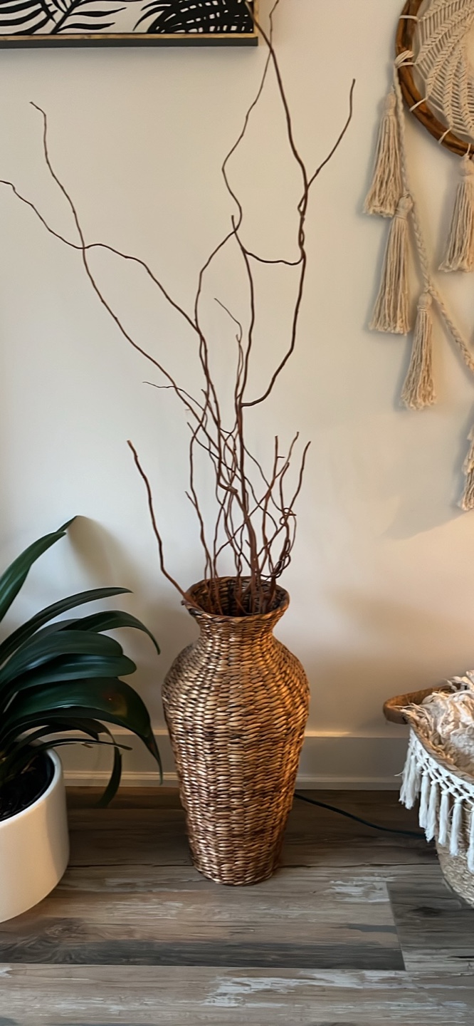 Tall Boho Wicker Vase