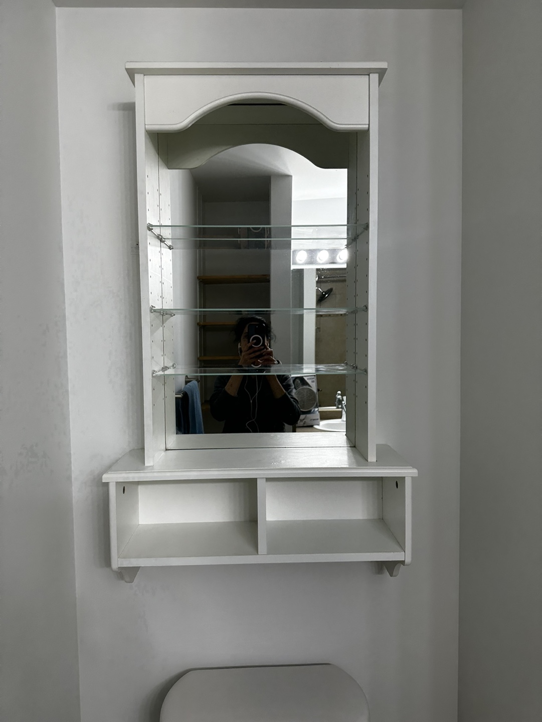 #free White Bathroom Mirror Cabinet