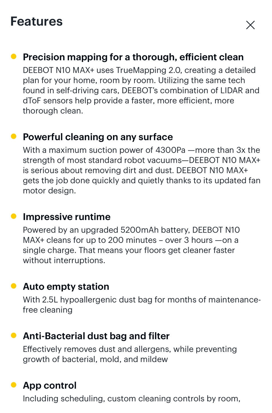 DEEBOT N10+ Robot Vacuum - photo 5