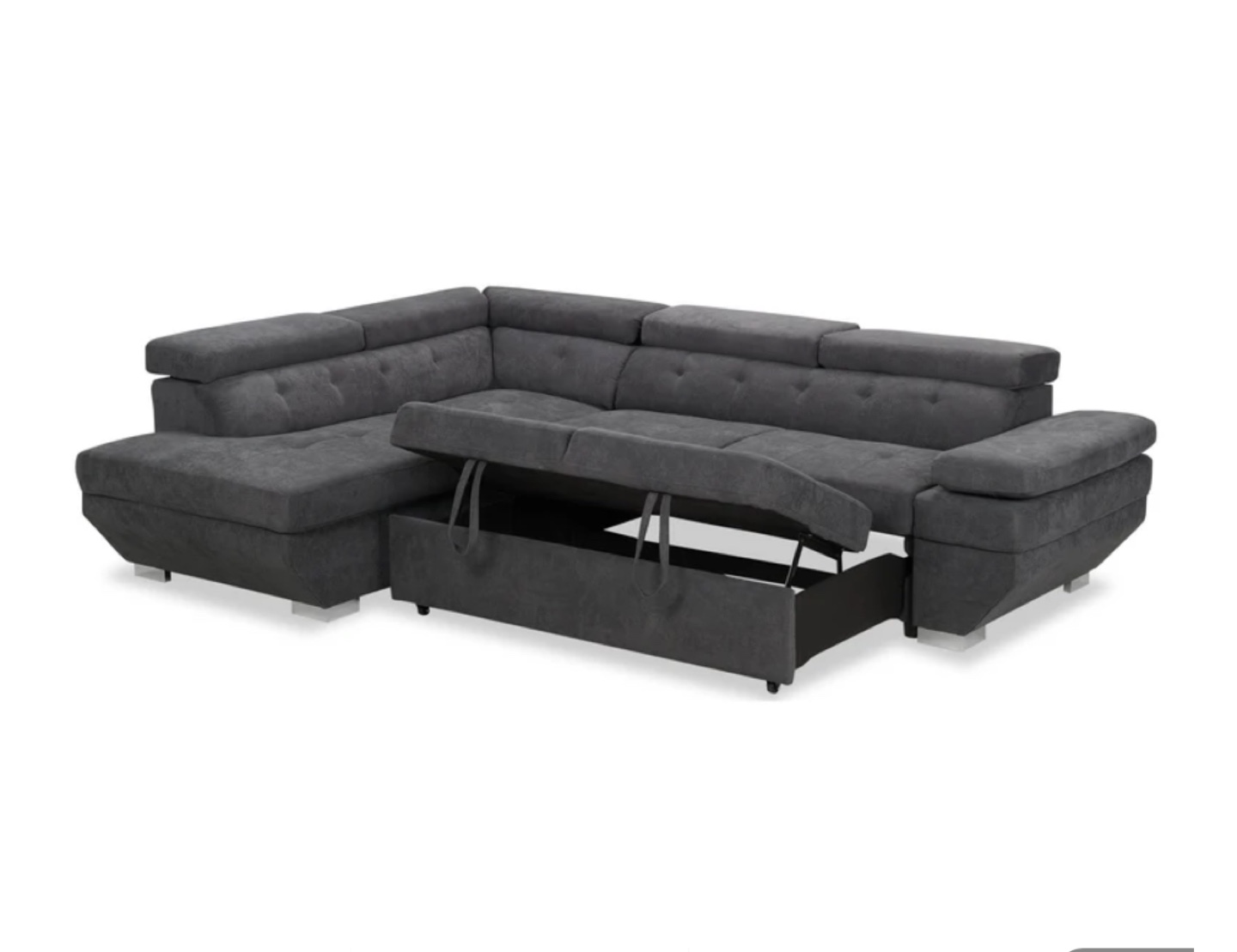 Grey Sectional Sofa with Storage - photo 5