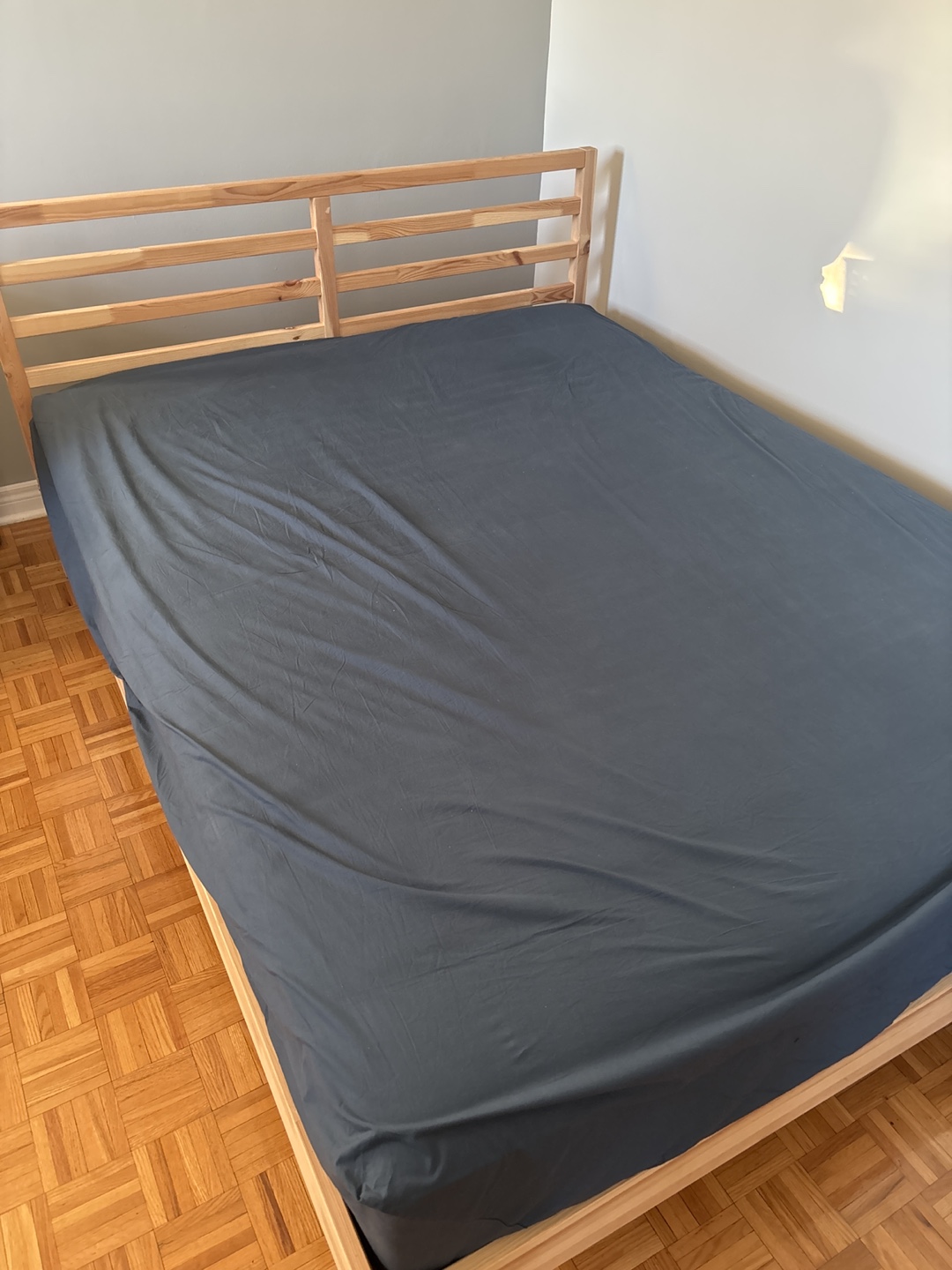 IKEA Queen Size Bed Frame, mattress and mattress cover - photo 3