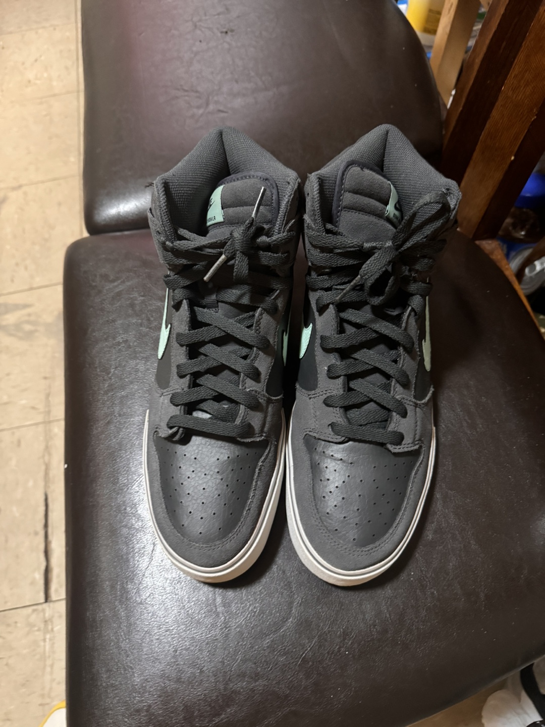 Nike Dunk High - Black / Mint Green size 13