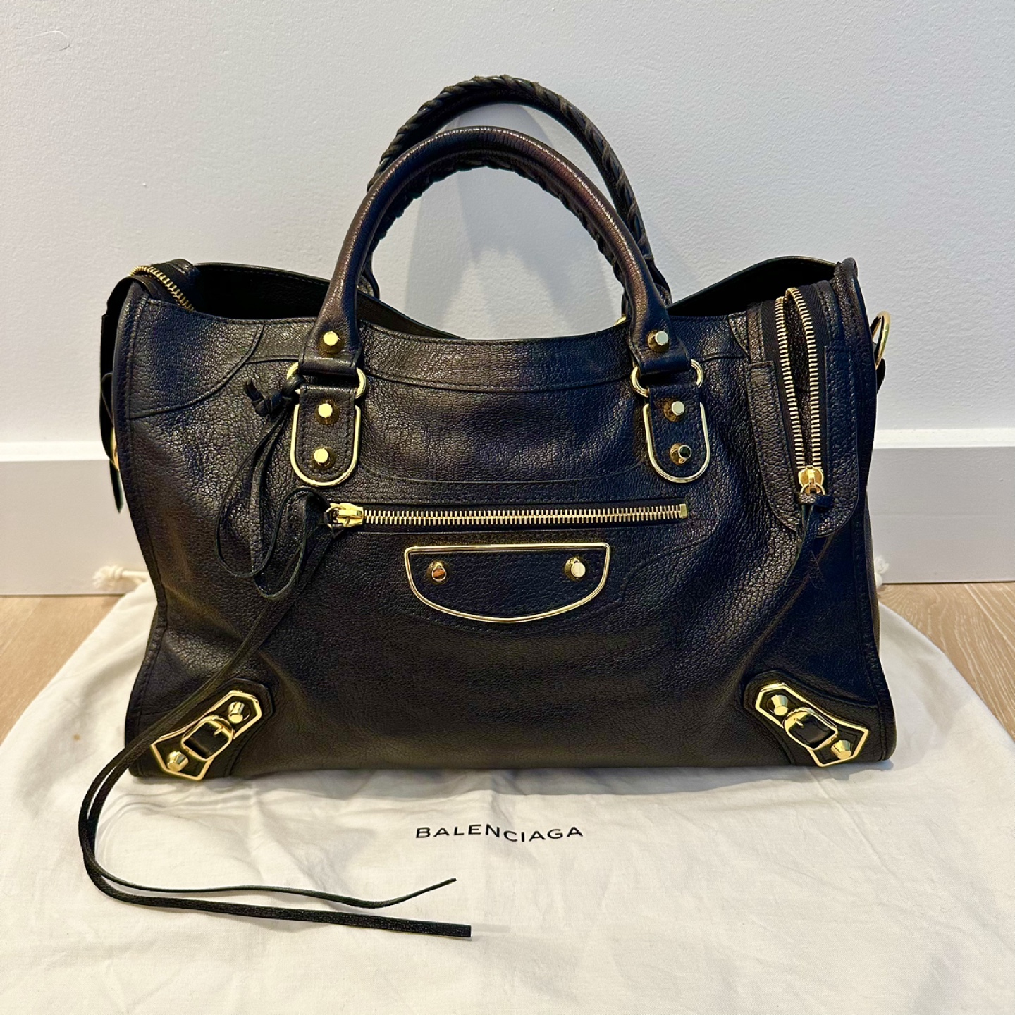 Authentic Balenciaga Metallic City Bag