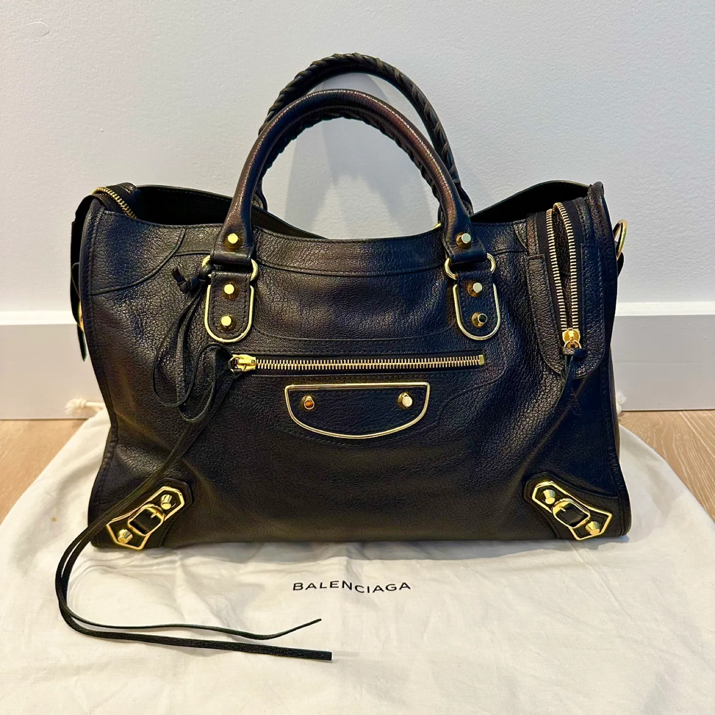 Authentic Balenciaga Metallic City Bag thumbnail
