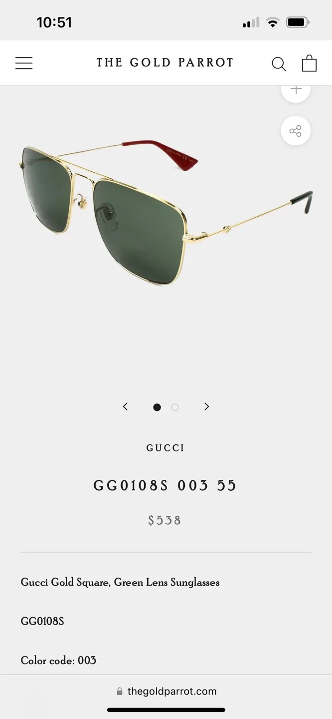 Gucci aviator sunglasses image indicator(3)
