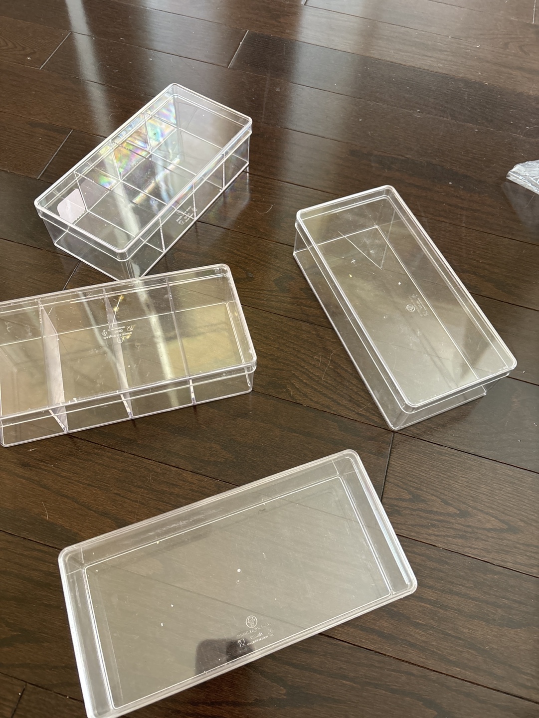 Set of 4 Clear Plastic Storage Boxes