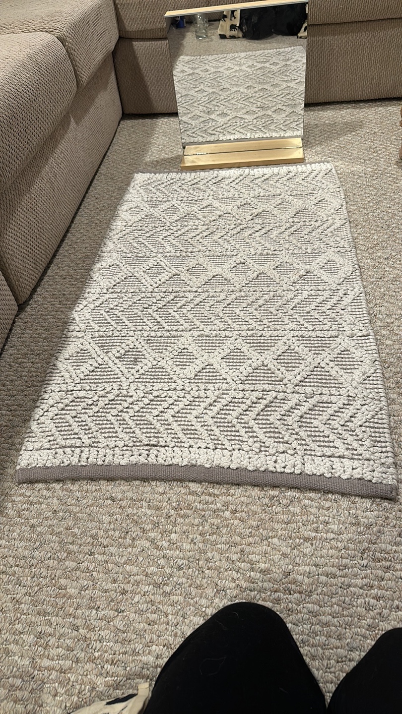 Grey and White Area Rug