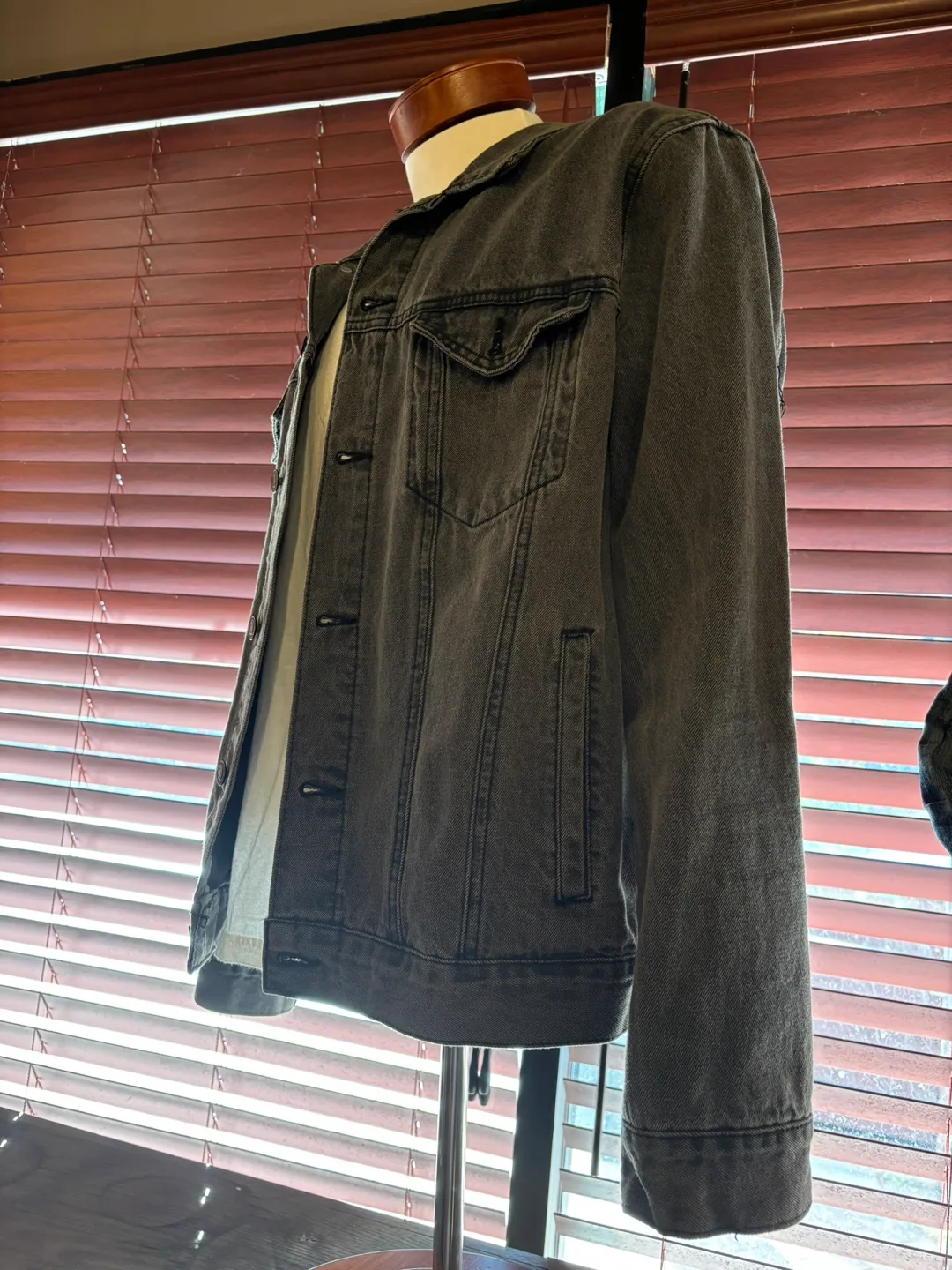 Men's Black Denim Jacket image indicator(2)