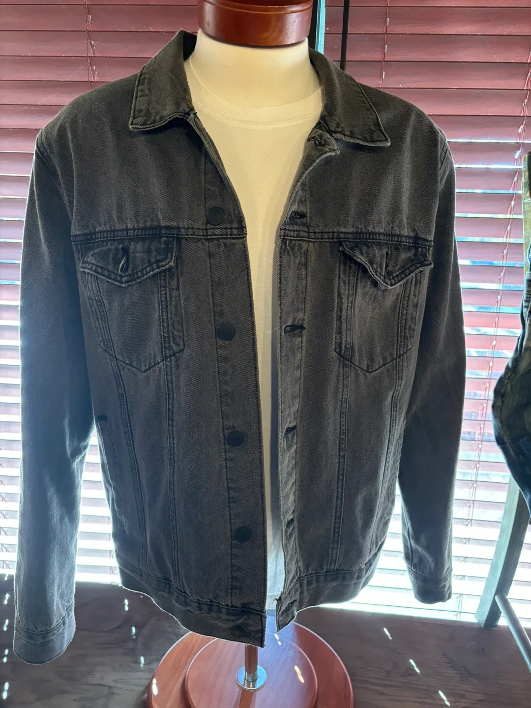 Men's Black Denim Jacket image indicator(5)