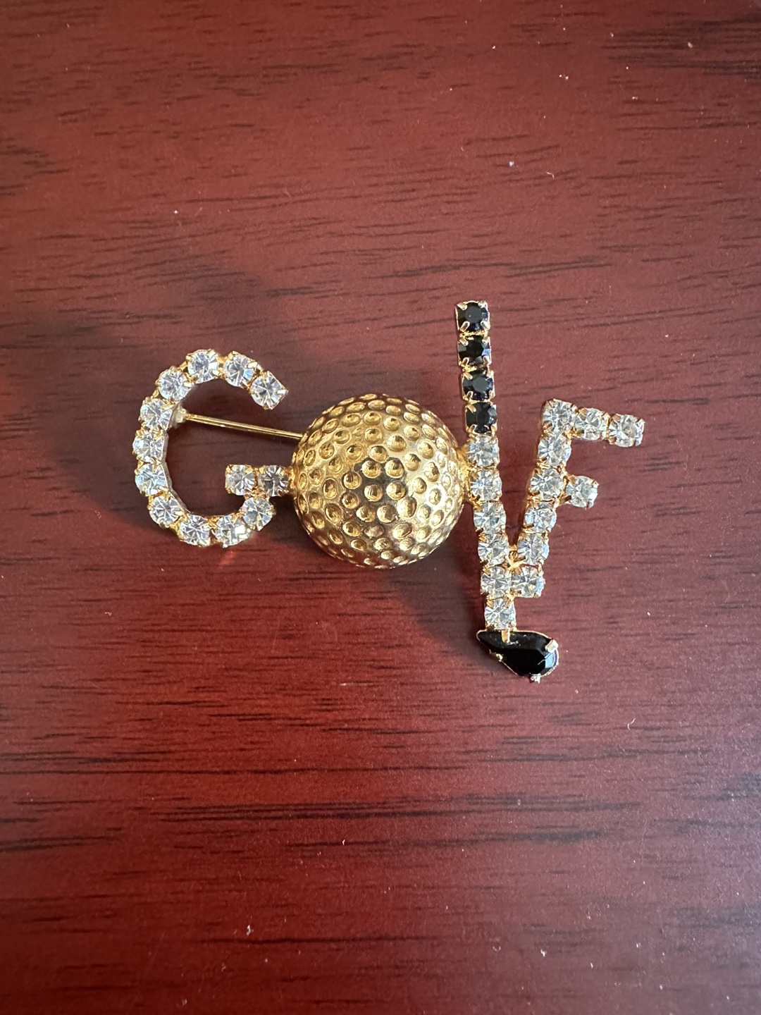 Golf Rhinestone Brooch