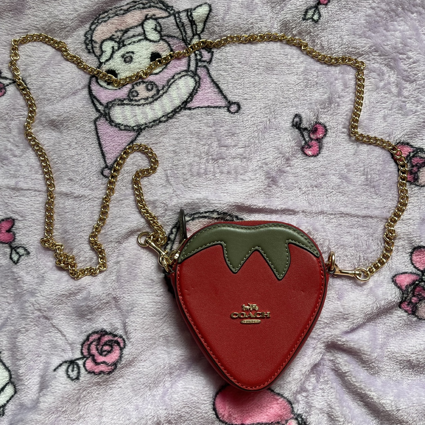 Coach Strawberry Heart Shaped Coin Purse - photo 3