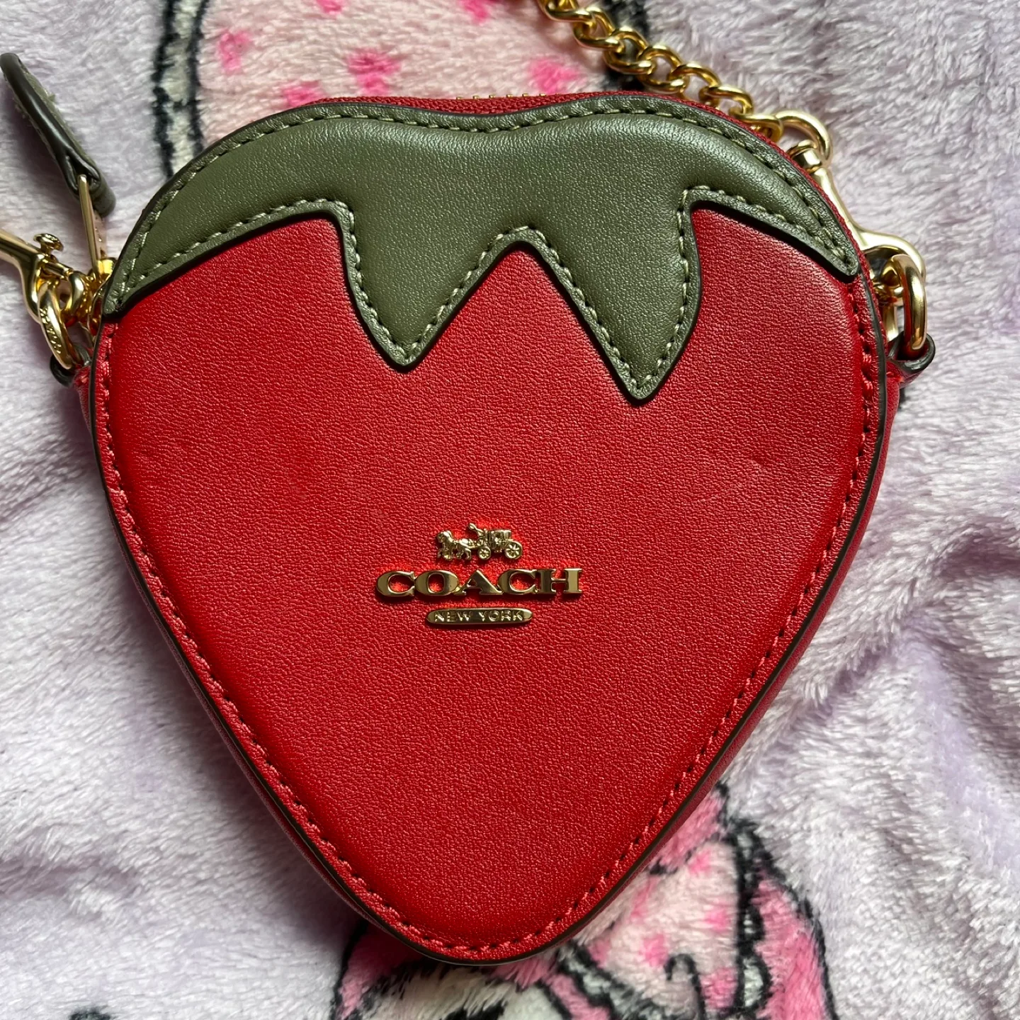 Coach Strawberry Heart Shaped Coin Purse thumbnail