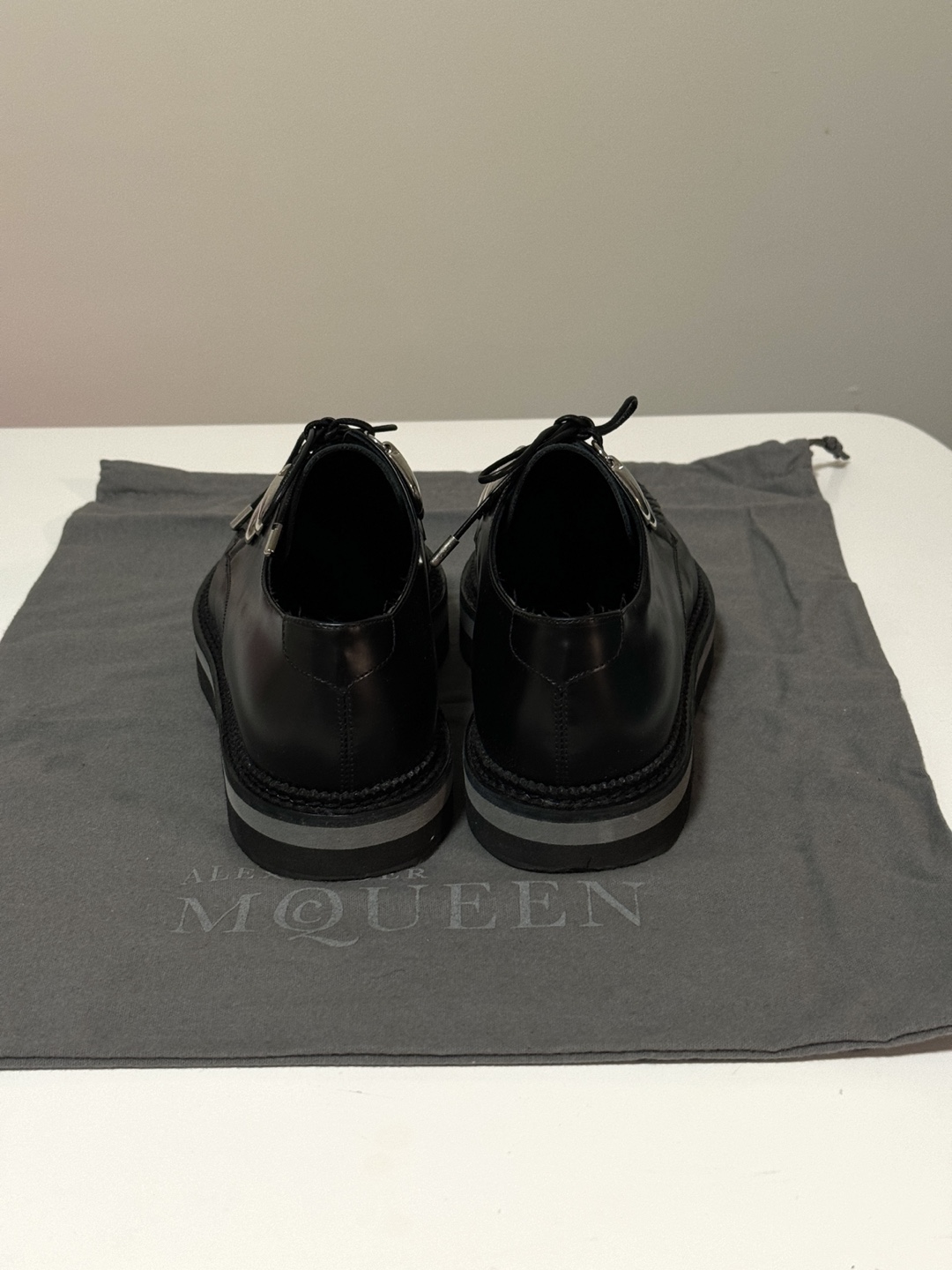 Alexander McQueen Black Leather Platform Oxfords - photo 5