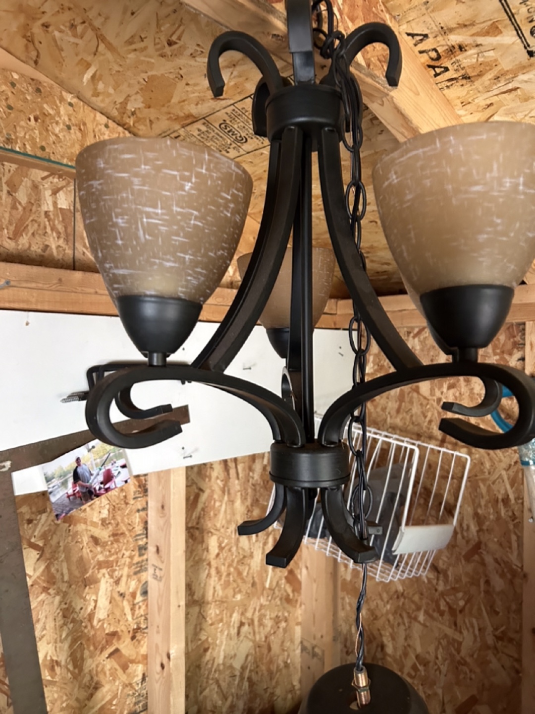 Black Chandelier with 4 Light Bulbs - photo 2