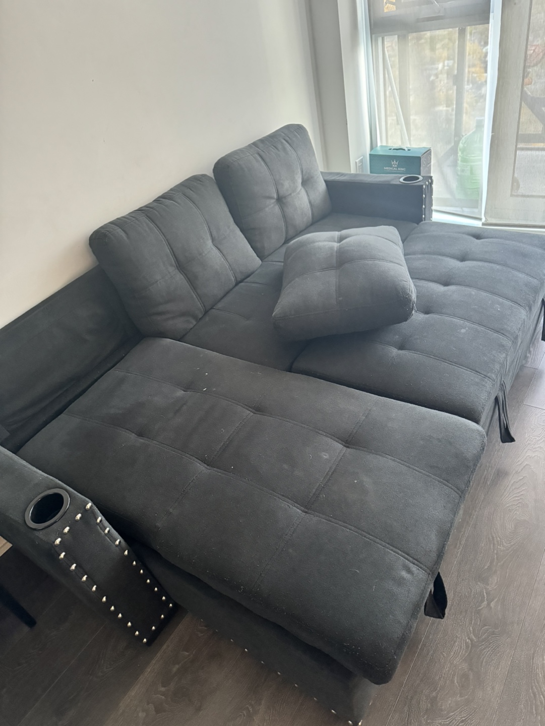 Black Sectional Sofa Bed - photo 4