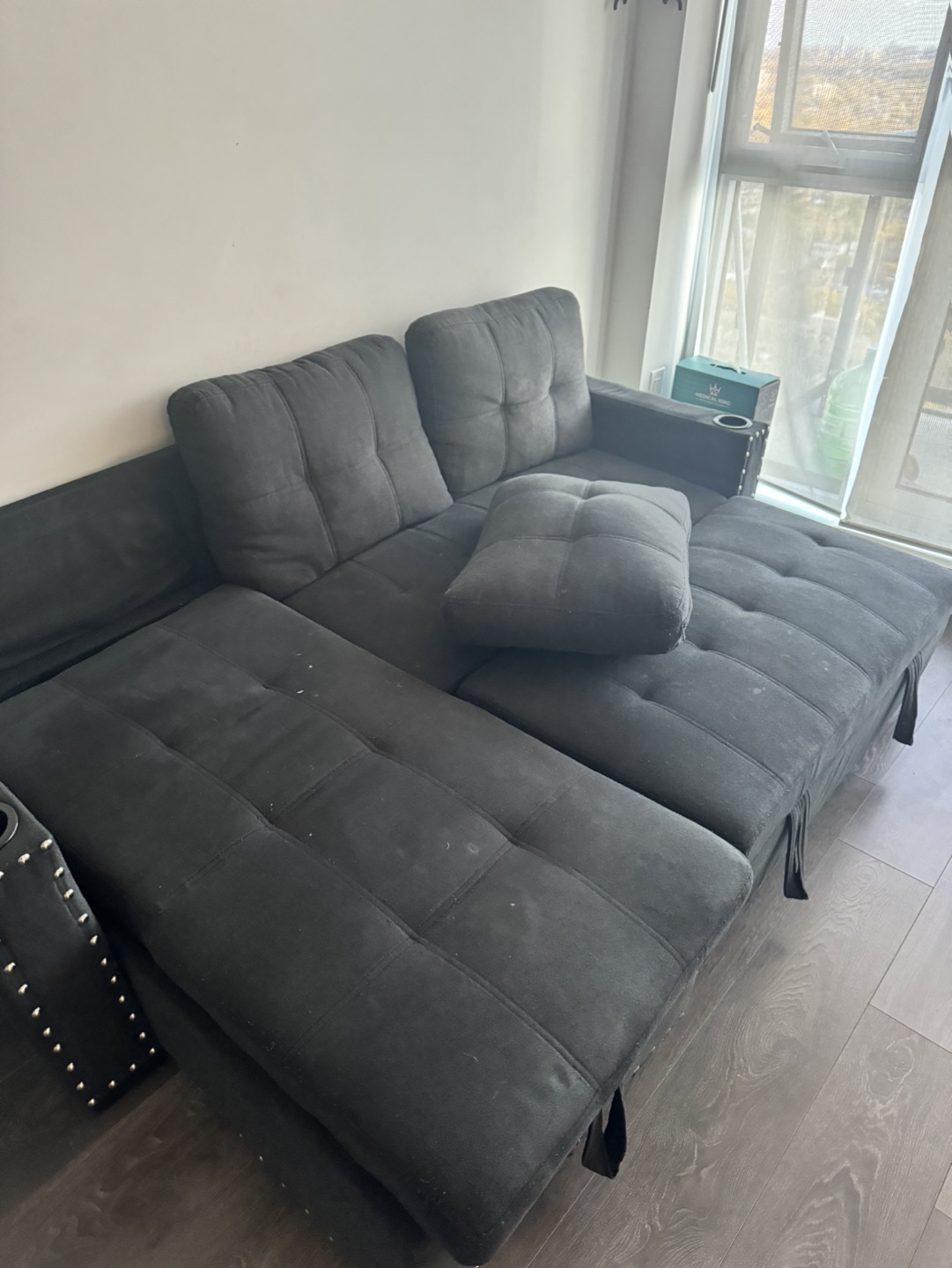 Black Sectional Sofa Bed - photo 3