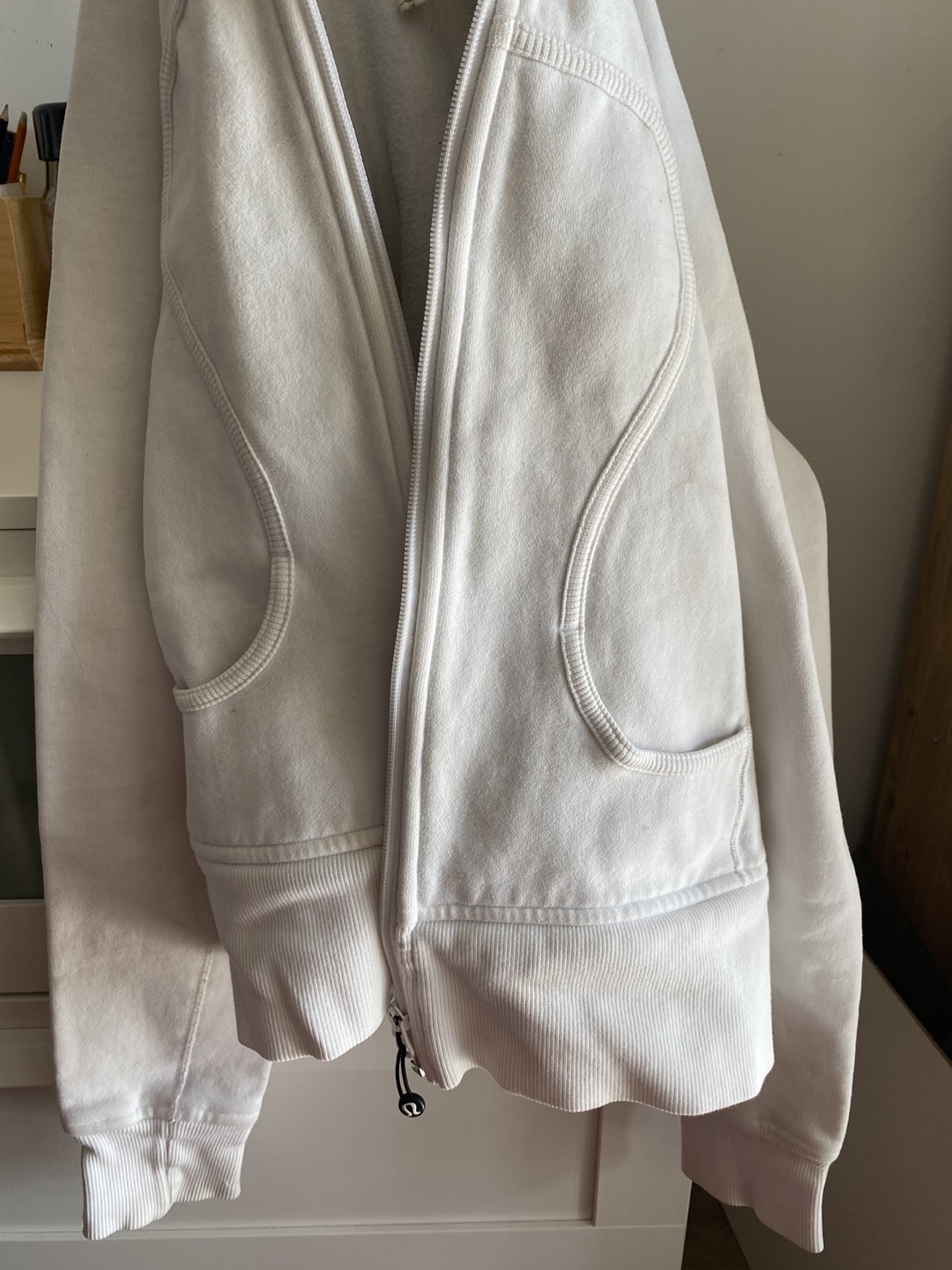 Lululemon White Zip Up Hoodie