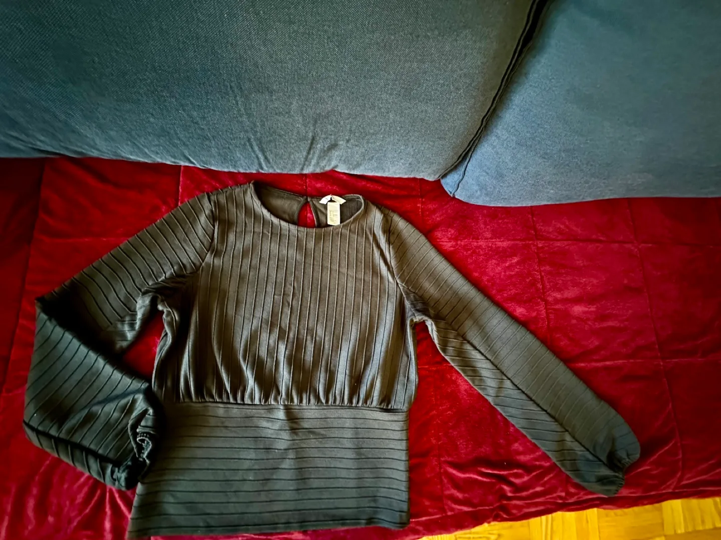 H&M Black Long Sleeve Top Size Small thumbnail