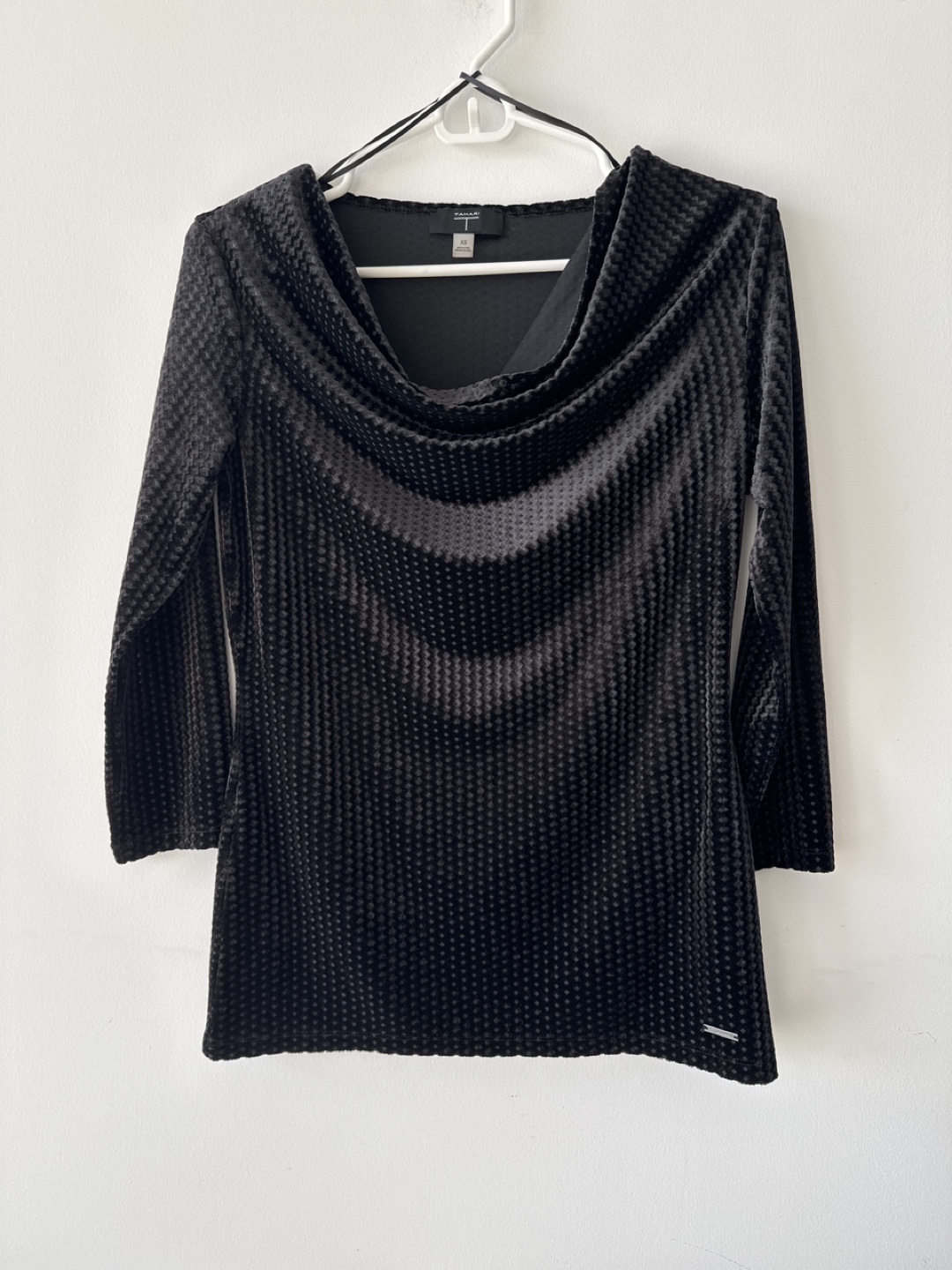Tahari Black Velvet Top