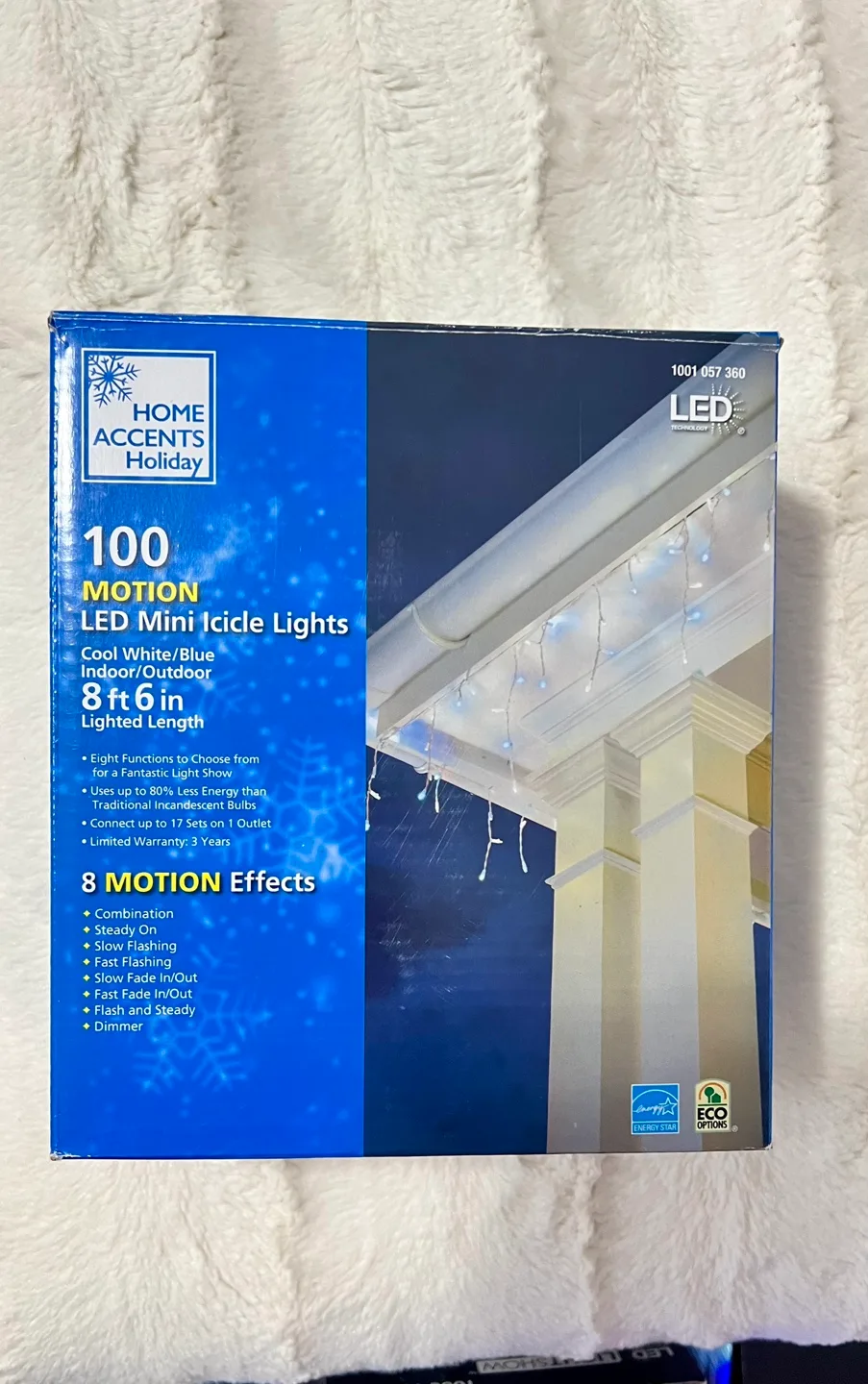 100 mini icicle lights LED cool white BNIB thumbnail