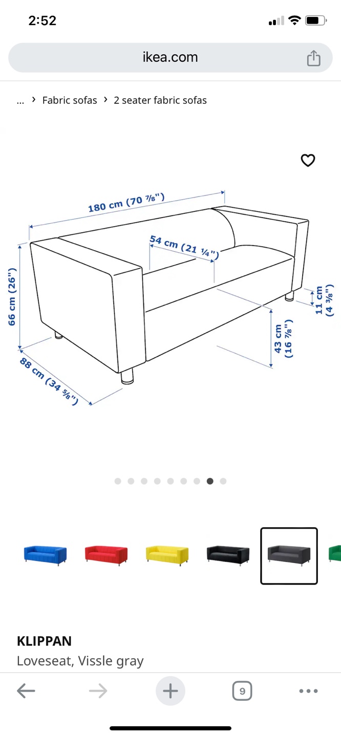 IKEA KLIPPAN Loveseat in Green or Grey - photo 5
