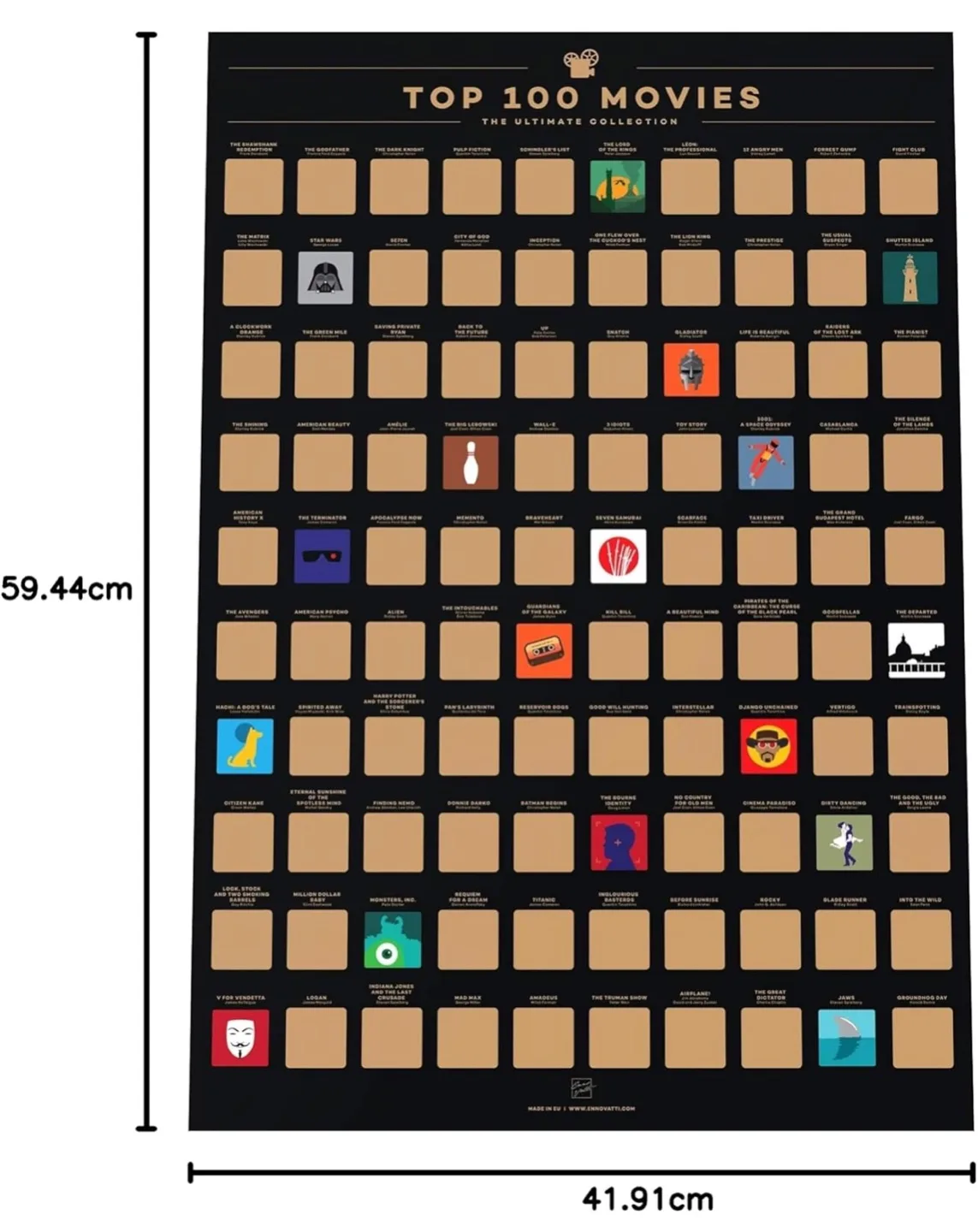 Top 100 Movies Scratch Off Poster image indicator(2)