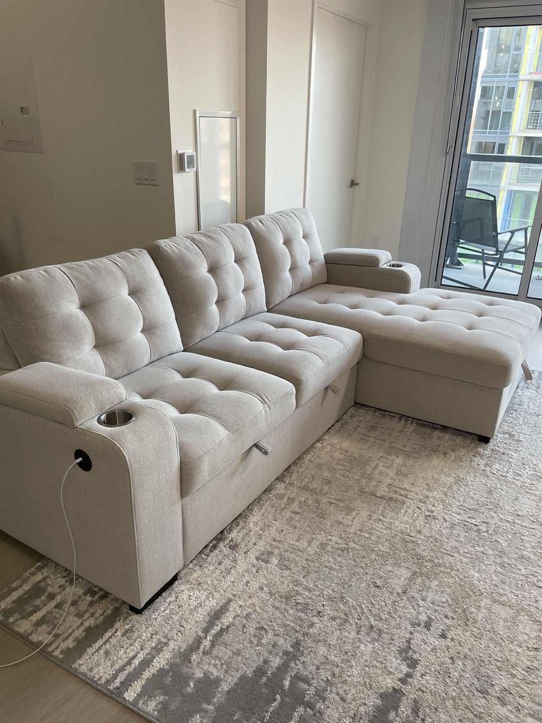 Sectional Sofa Bed with Storage - photo 2