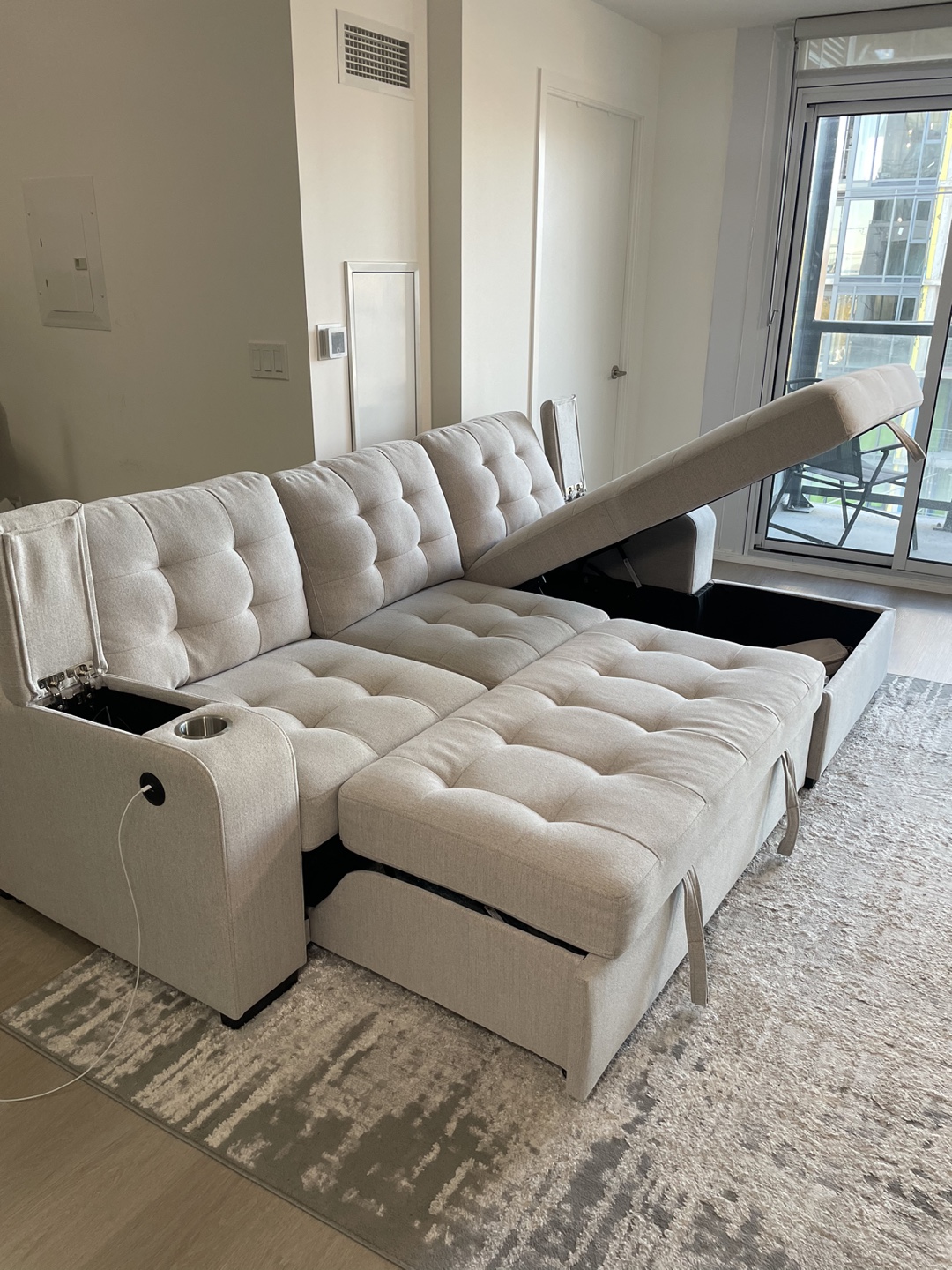 Sectional Sofa Bed with Storage - photo 5