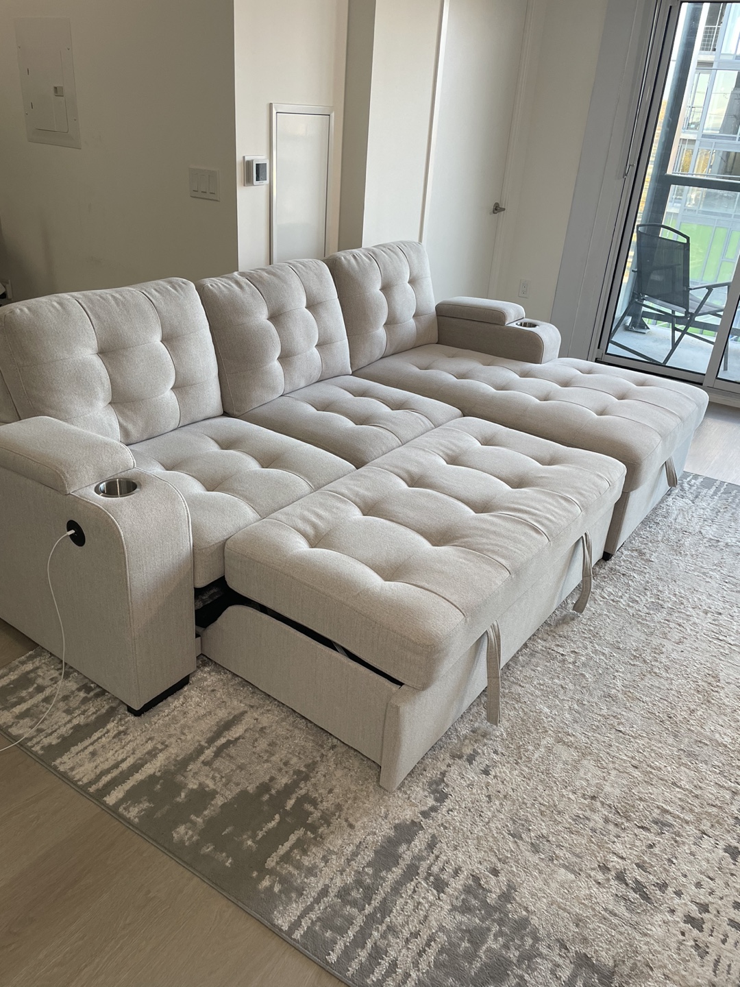 Sectional Sofa Bed with Storage - photo 4